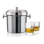 Milano Ice Bucket & Sterling On-the-Rocks Set - Set of 3 (Blank) Milano Ice Bucket & Sterling On-the-Rocks Set - Set of 3 (Blank)
