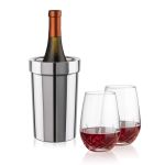 Milano Wine Cooler & Templeton Stemless Wine Set - Set of 3 (Blank) Milano Wine Cooler & Templeton Stemless Wine Set - Set of 3 (Blank)