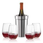 Milano Wine Cooler & Templeton Stemless Wine Set - Set of 5 (Blank) Milano Wine Cooler & Templeton Stemless Wine Set - Set of 5 (Blank)