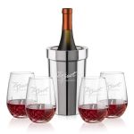 Milano Wine Cooler & Templeton Stemless Wine Set - Set of 5 Milano Wine Cooler & Templeton Stemless Wine Set - Set of 5