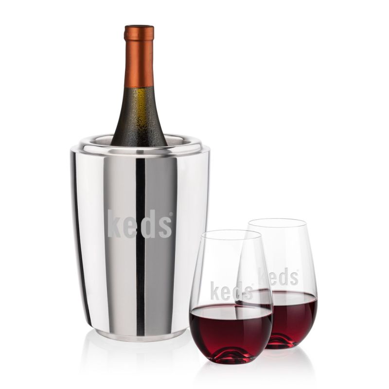 Pescara Wine Cooler & Boston Stemless Wine Set 1 Pescara Wine Cooler & Boston Stemless Wine Set 1