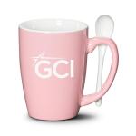 Winfield Mug & Spoon 15oz - Imprinted - Pink Winfield Mug & Spoon 15oz - Imprinted - Pink
