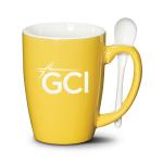 Winfield Mug & Spoon 15oz - Imprinted - Yellow Winfield Mug & Spoon 15oz - Imprinted - Yellow
