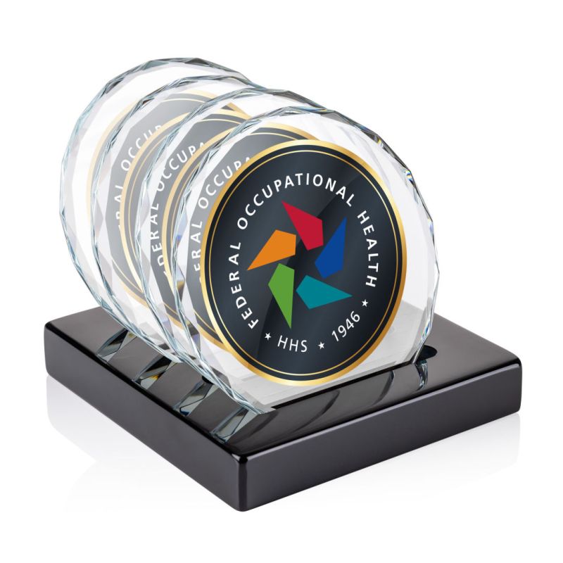 Porterfield VividPrint Coasters - Set of 4 on Piano Finish Black 1 Porterfield VividPrint Coasters - Set of 4 on Piano Finish Black 1