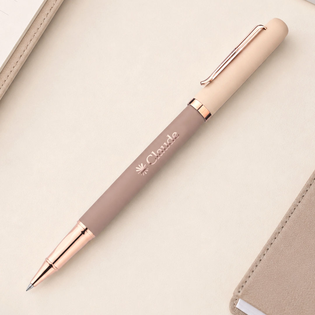 Goldfinch Dual Toned Rollerball Pen w/Rose Accents 1
