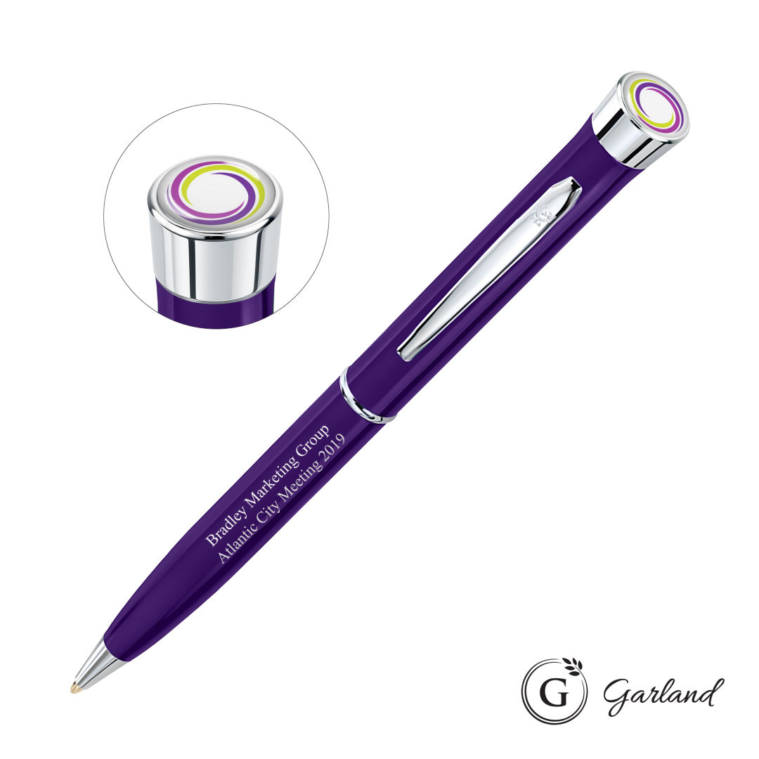 Garland® Color Custom Twist Ballpoint Pen - Chrome Accent 1