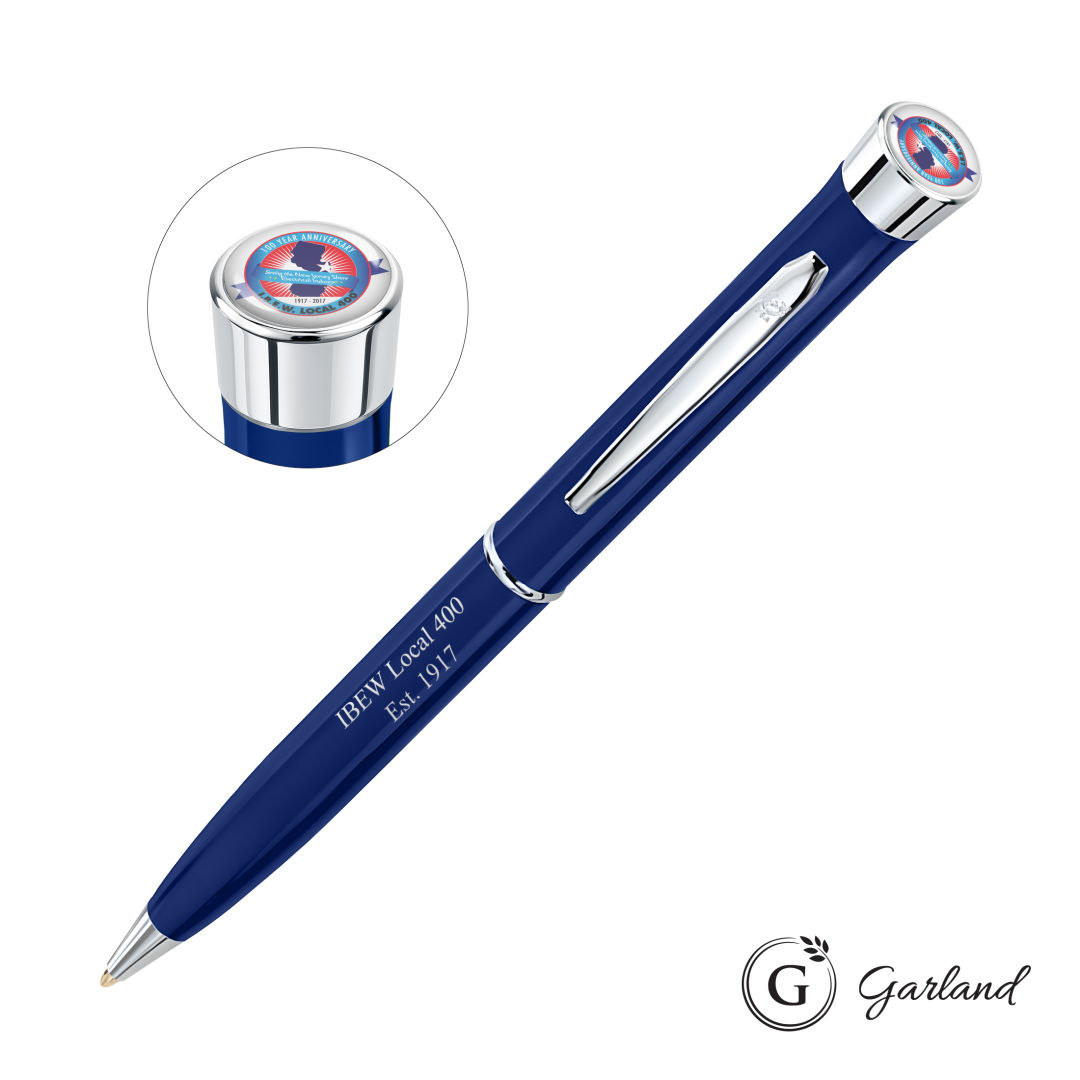 Garland® Color Custom Twist Ballpoint Pen - Chrome Accent 1