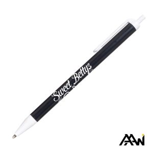 Value Slim Pen w/Glossy Colored Barrel - Matte White Accent 1 Value Slim Pen w/Glossy Colored Barrel - Matte White Accent 1
