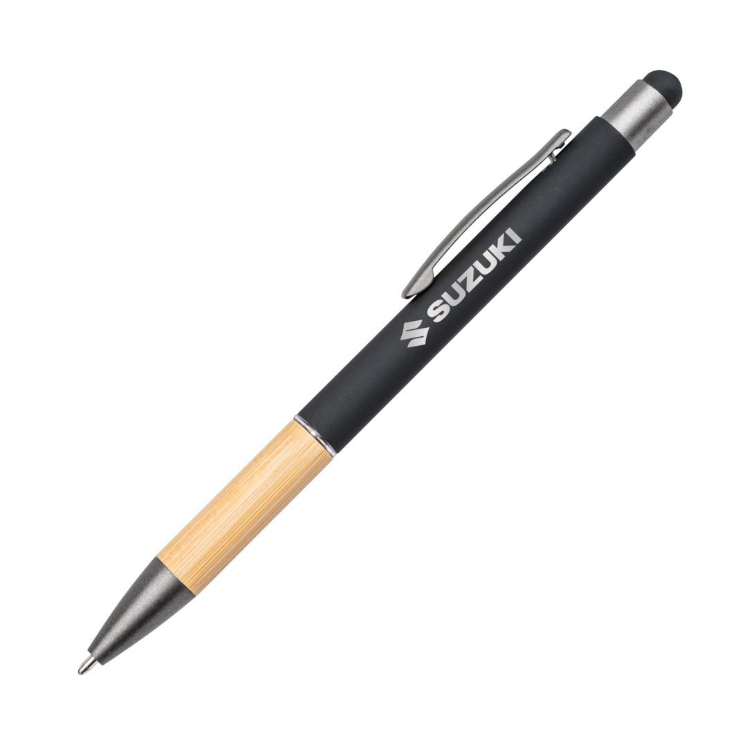 Assias Aluminum Pen w/Bamboo Grip & Blue Refill 1