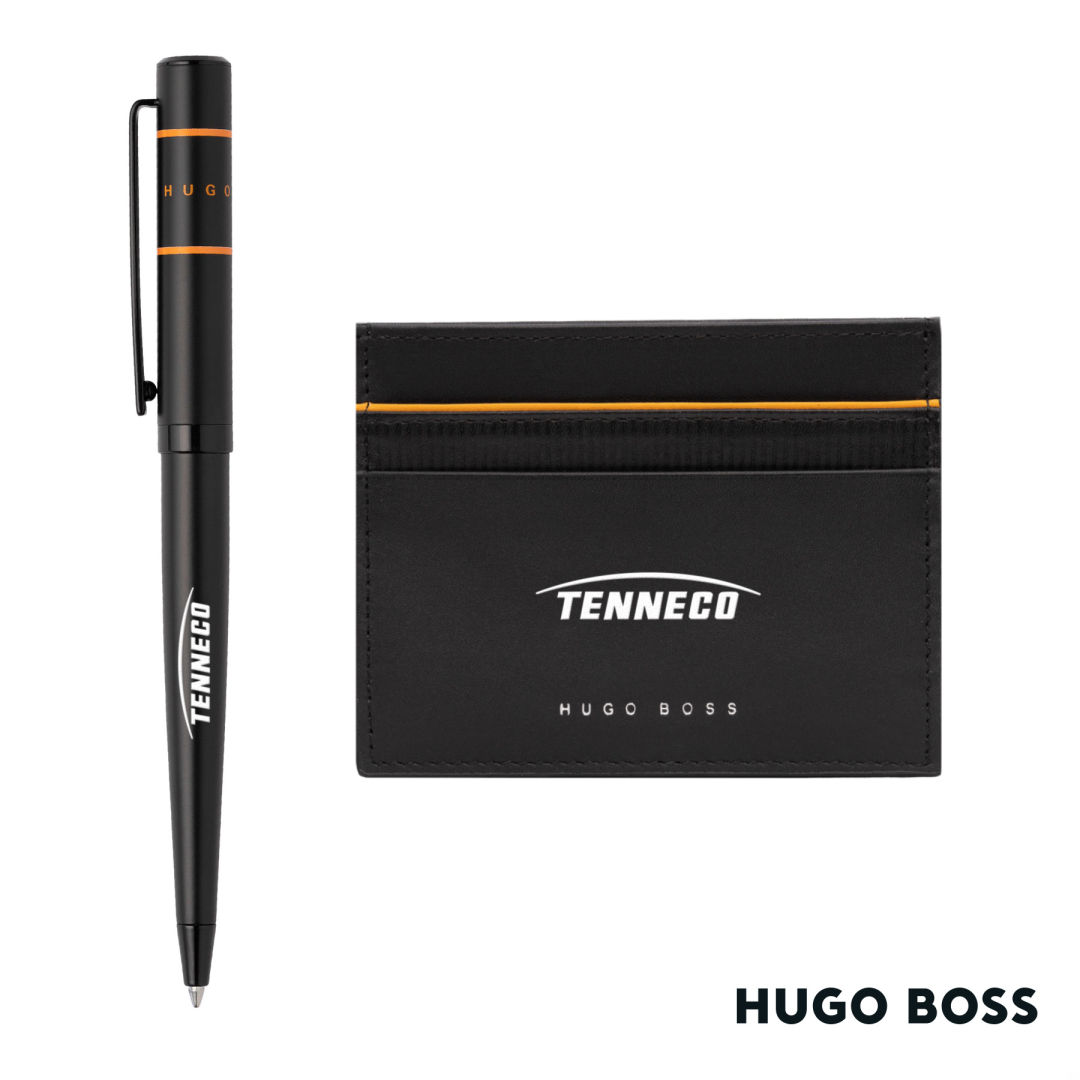 Hugo Boss® Gear Card Holder/Ribbon Matrix Ballpoint Pen 1
