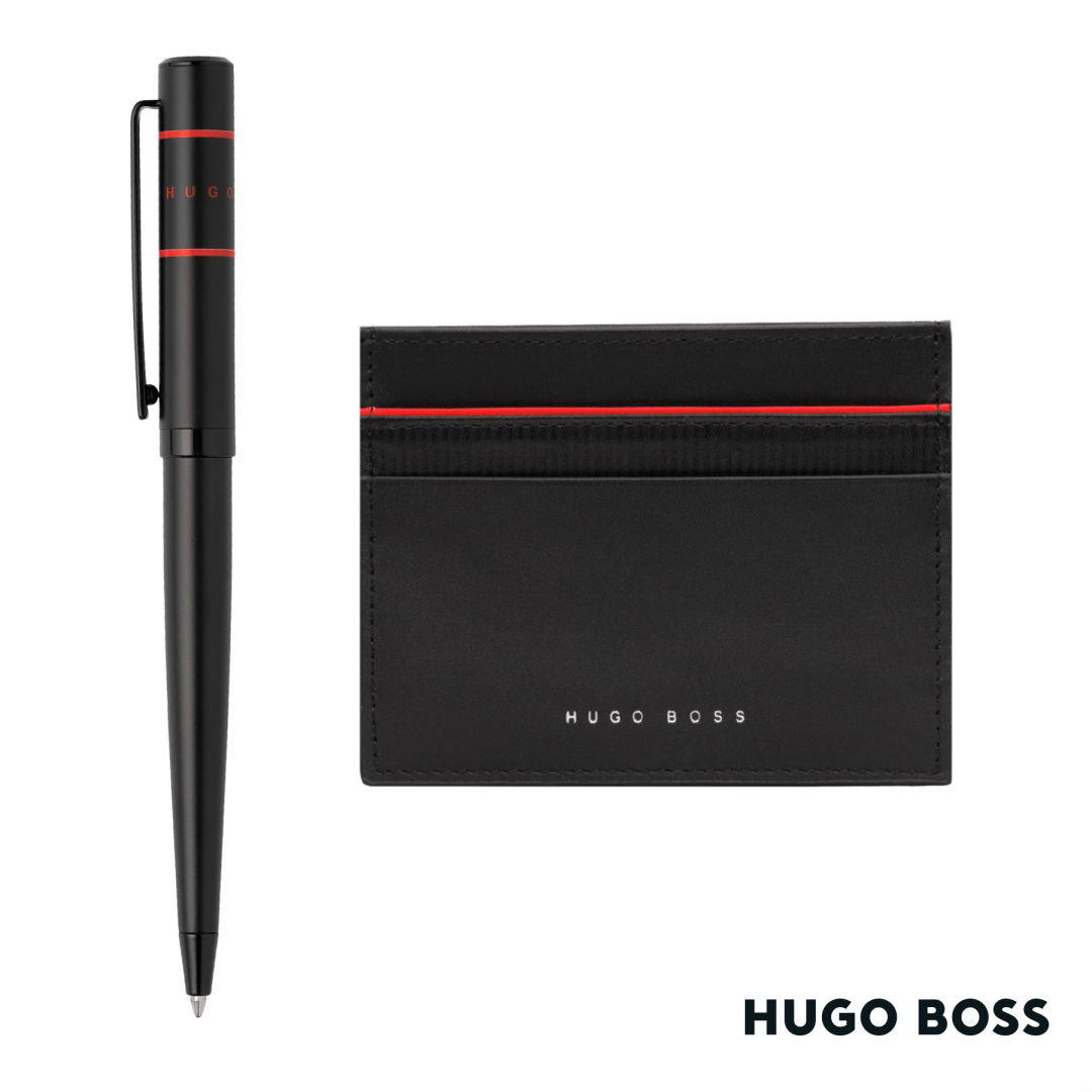 Hugo Boss® Gear Card Holder/Ribbon Matrix Ballpoint Pen 1