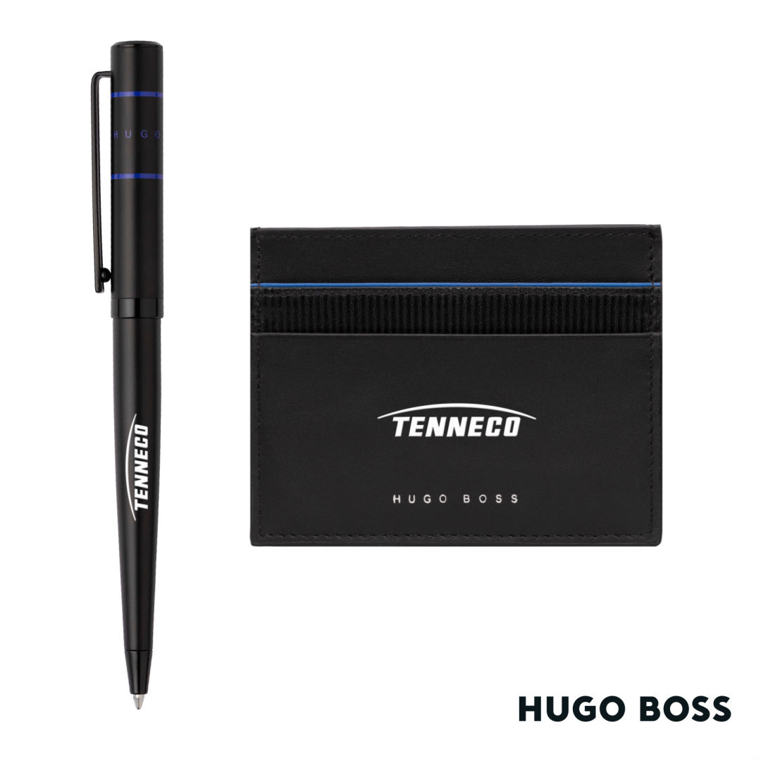 Hugo Boss® Gear Card Holder/Ribbon Matrix Ballpoint Pen 1