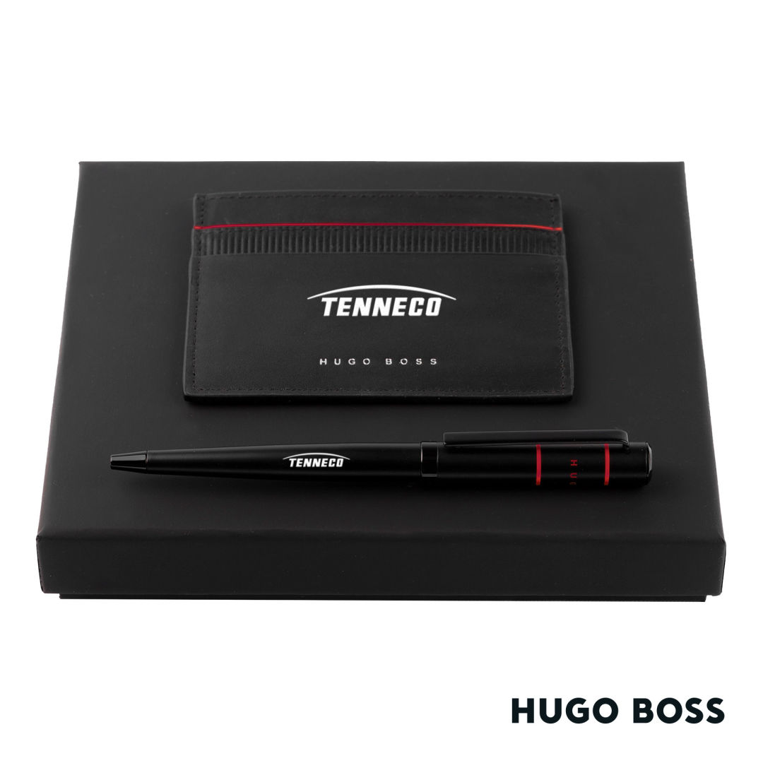 Hugo Boss® Gear Card Holder/Ribbon Matrix Ballpoint Pen 1