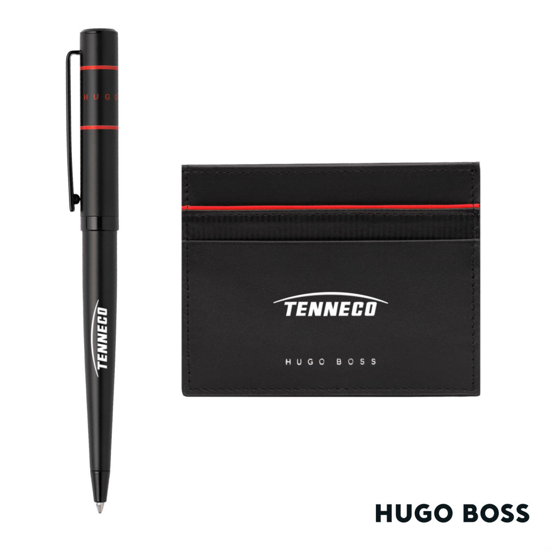 Hugo Boss® Gear Card Holder/Ribbon Matrix Ballpoint Pen 1