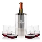 Catania Wine Cooler & Breckland Stemless Wine Set - Set of 5 Catania Wine Cooler & Breckland Stemless Wine Set - Set of 5