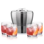 Genoa Ice Bucket & Ritz On-the-Rocks Set - Set of 5 (Blank) Genoa Ice Bucket & Ritz On-the-Rocks Set - Set of 5 (Blank)