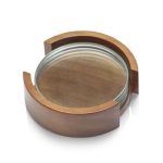 Round Coaster on Colfax Base - Set of 4 - Clear (Blank) Round Coaster on Colfax Base - Set of 4 - Clear (Blank)