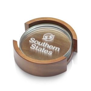 Round Coaster on Colfax Base - Set of 4 1 Round Coaster on Colfax Base - Set of 4 1