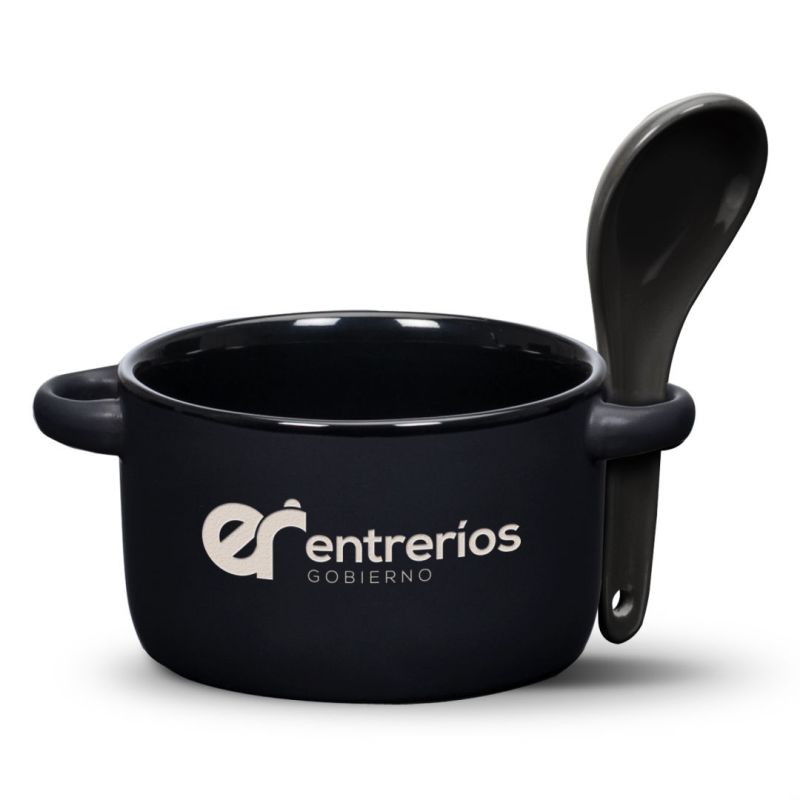 Merritt Soup Mug & Spoon - 12oz - Deep Etch 1 Merritt Soup Mug & Spoon - 12oz - Deep Etch 1