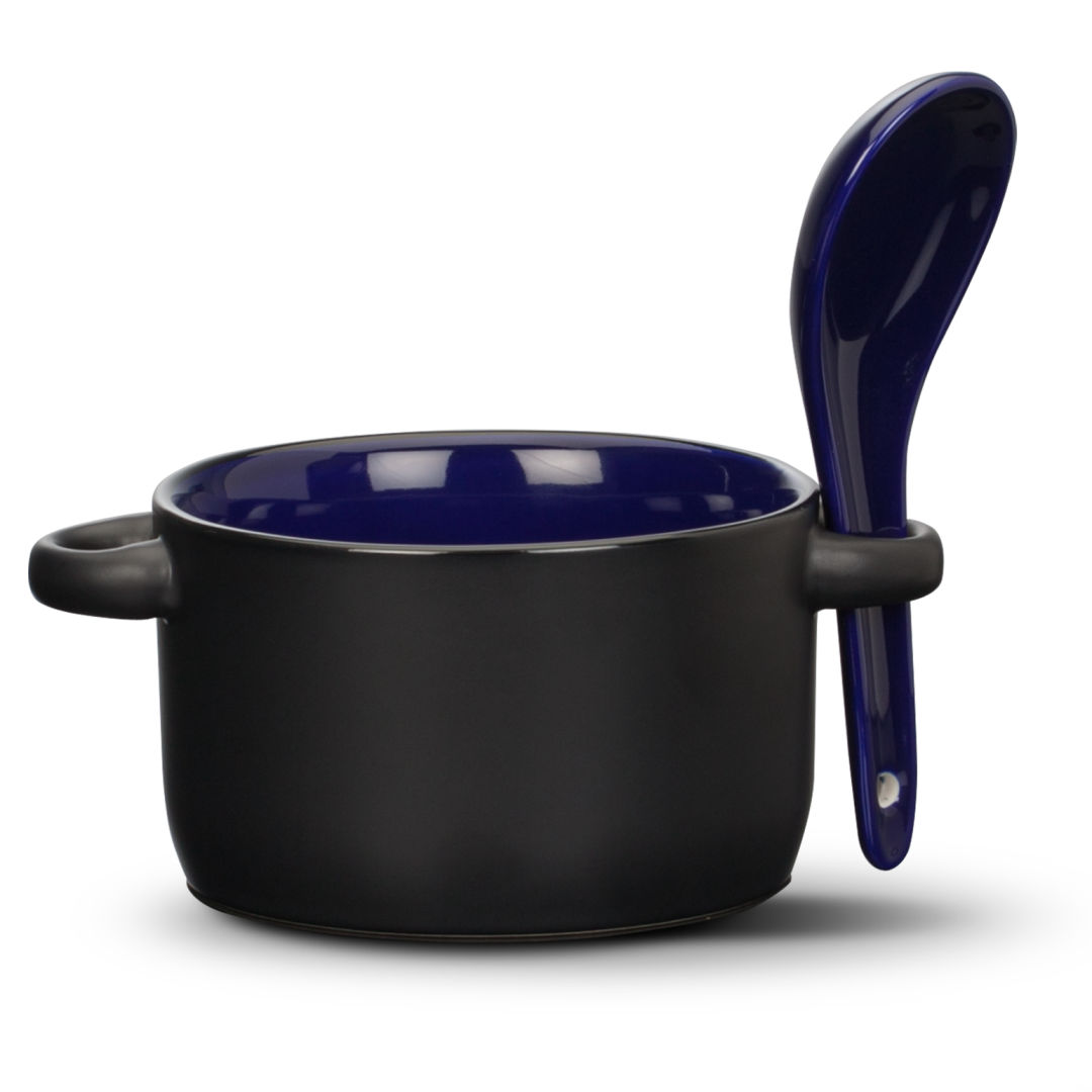 Merritt Soup Mug & Spoon - 12oz - Deep Etch 1