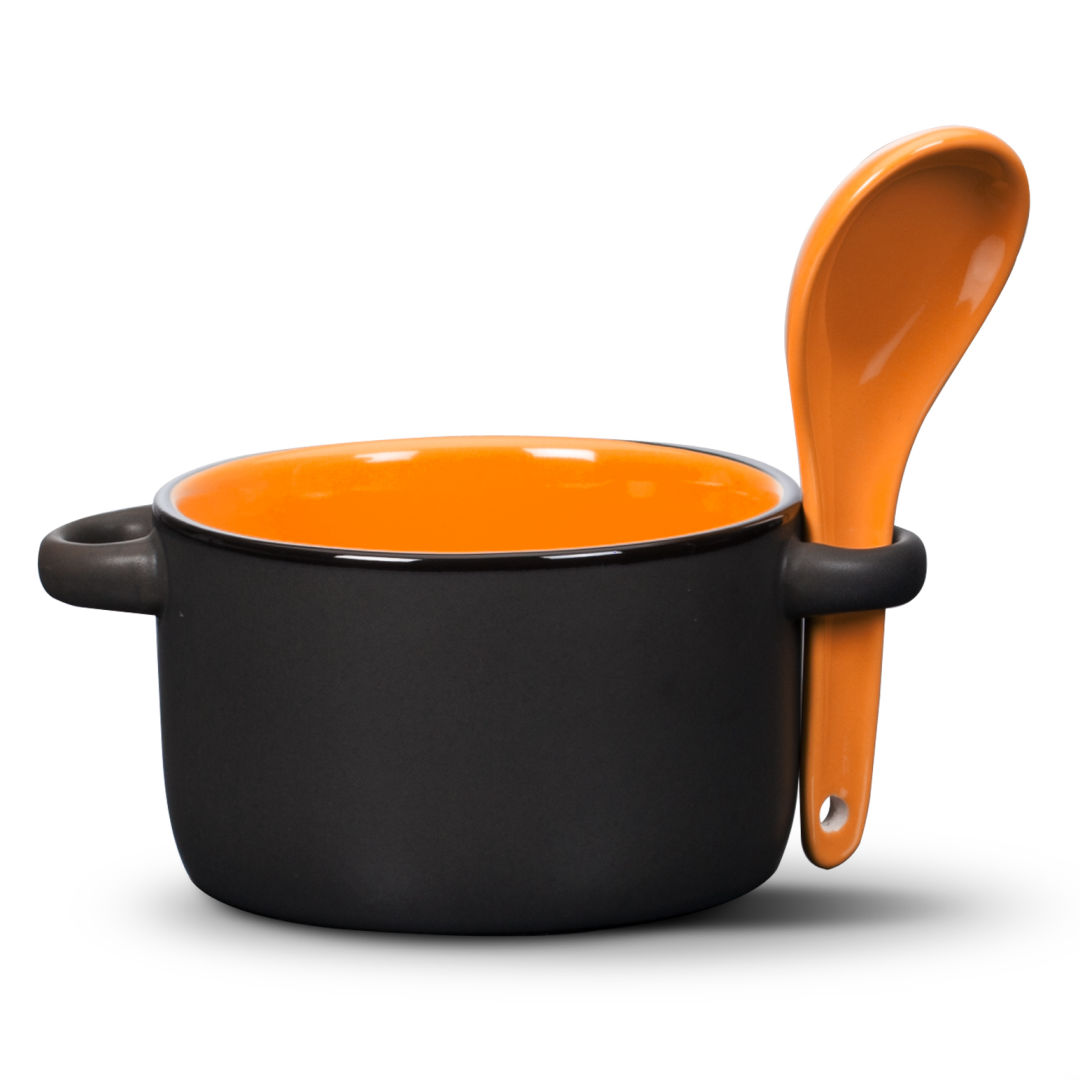 Merritt Soup Mug & Spoon - 12oz - Deep Etch 1