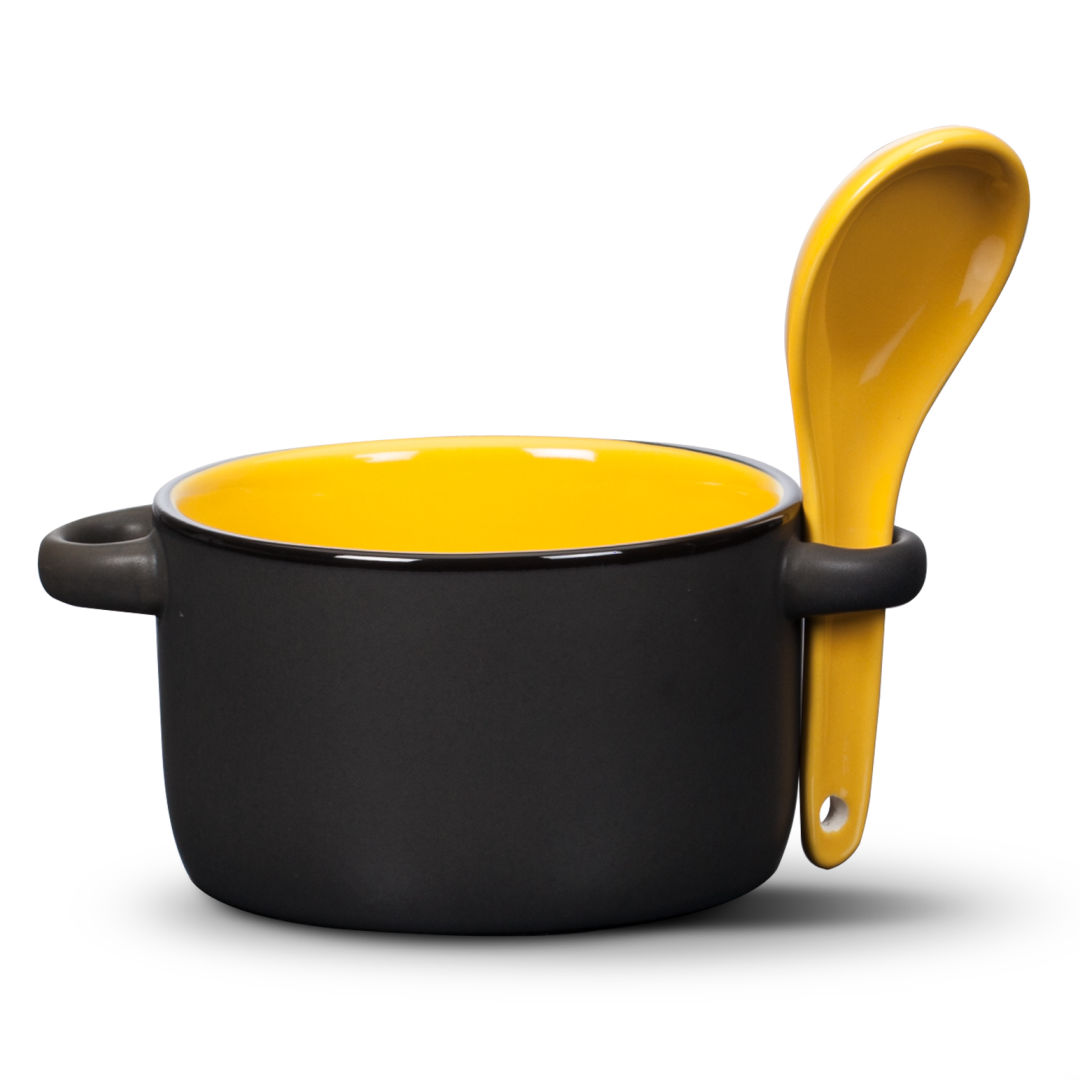 Merritt Soup Mug & Spoon - 12oz - Deep Etch 1