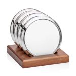 Danville VividPrint? Coaster on Porterfield Base - Set of 4 - Silver / White / 4.375 x 4.75 x 4.375 (Blank) Danville VividPrint? Coaster on Porterfield Base - Set of 4 - Silver / White / 4.375 x 4.75 x 4.375 (Blank)
