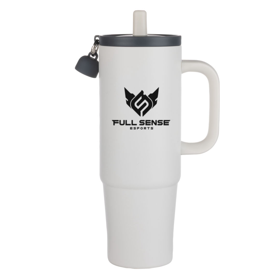 Kentia SS Tumbler w/Silicone Straw & Charm Holder - 30oz 1