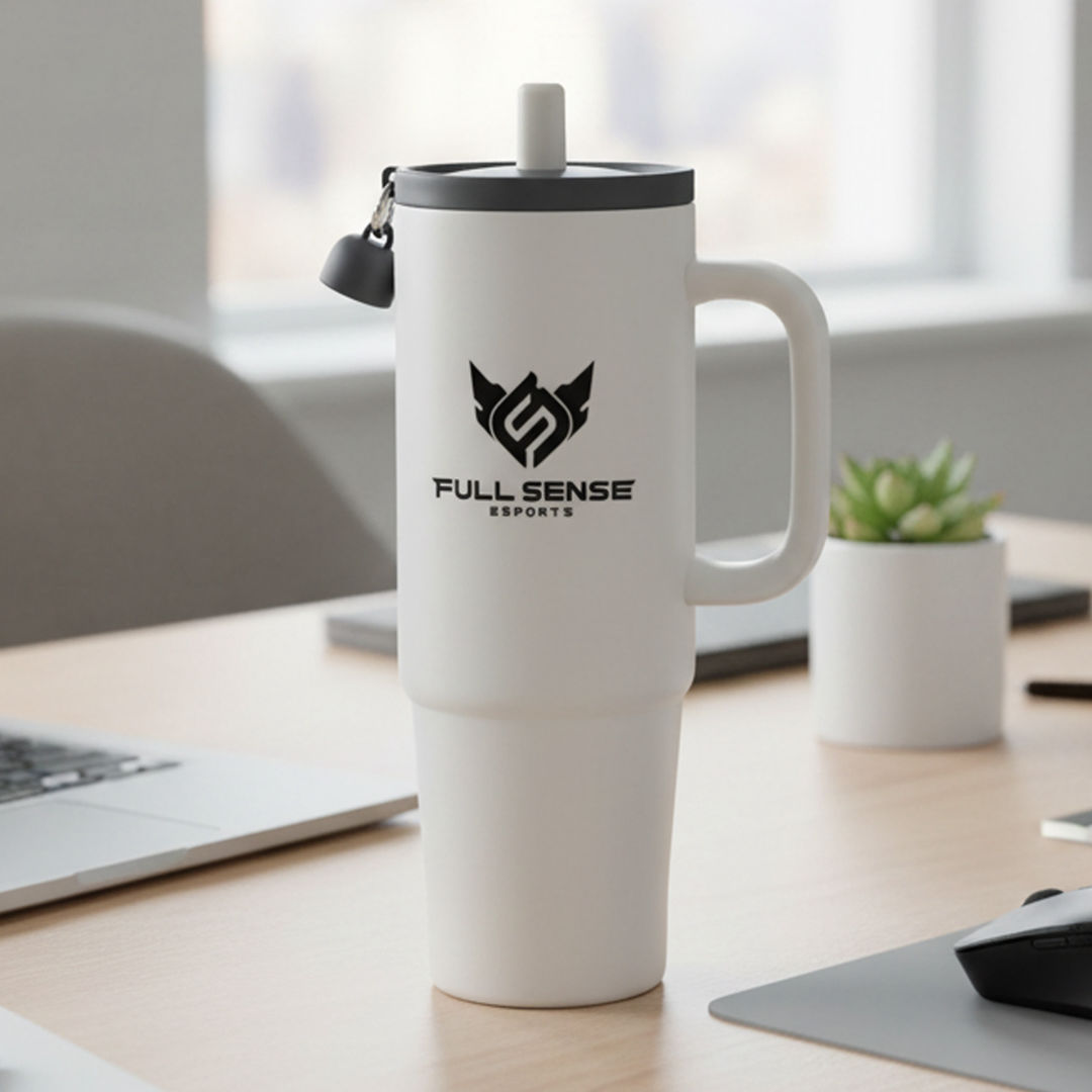 Kentia SS Tumbler w/Silicone Straw & Charm Holder - 30oz 1