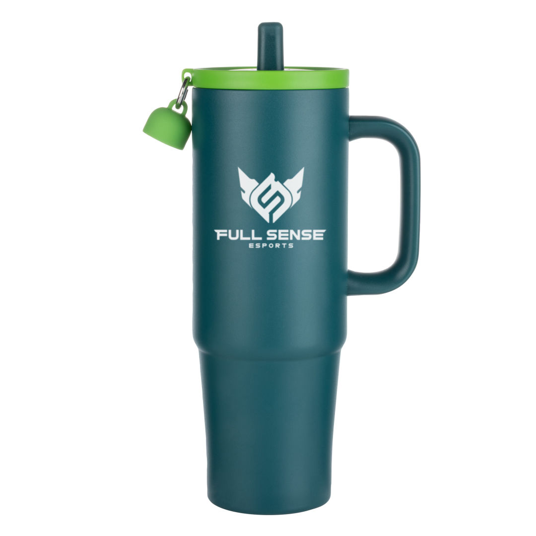 Kentia SS Tumbler w/Silicone Straw & Charm Holder - 30oz 1