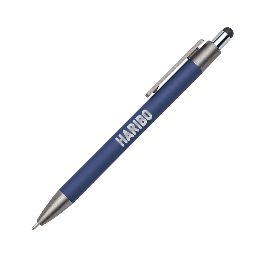 Hughes Aluminum Pen w/Wood Clip & Blue Refill 1