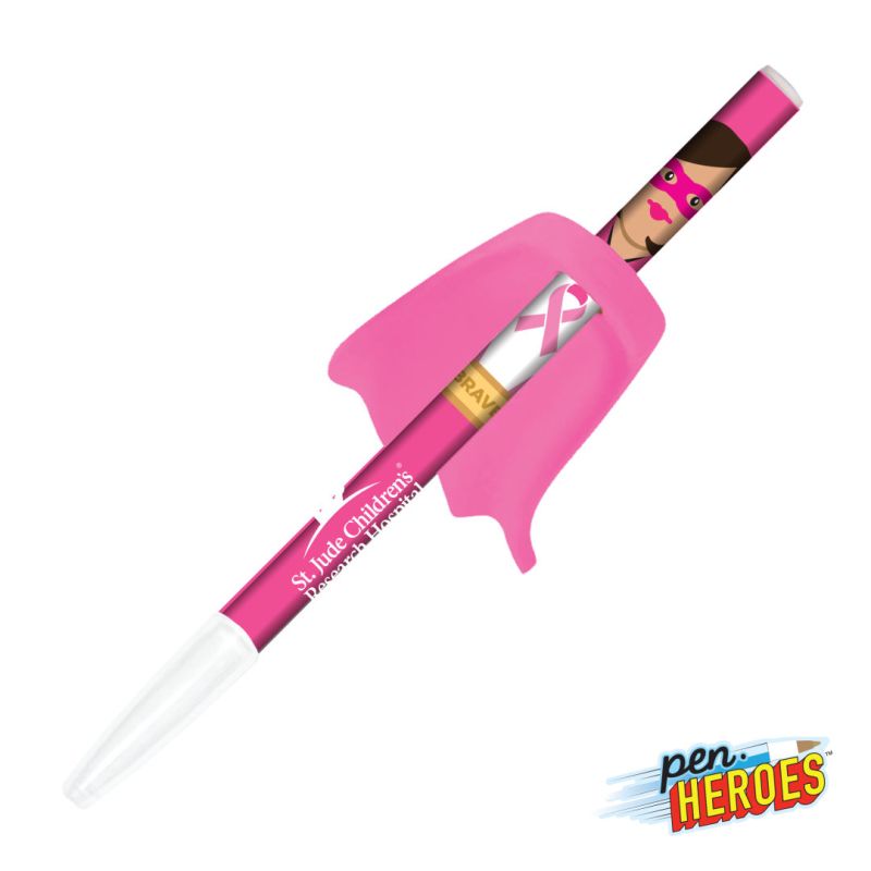 Pen Heroes™ Awareness Series Female w/Cape Pen 1 Pen Heroes™ Awareness Series Female w/Cape Pen 1