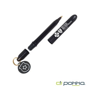 Pokka® Pocket Pen w/Dock & Gold Keyring & Charm 1 Pokka® Pocket Pen w/Dock & Gold Keyring & Charm 1