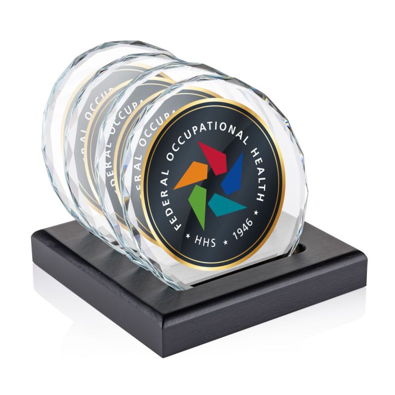 Porterfield VividPrint Coasters - Set of 4 on Black 1 Porterfield VividPrint Coasters - Set of 4 on Black 1