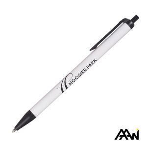 Value Slim Pen w/Glossy White Barrel - Matte Colored Accent 1 Value Slim Pen w/Glossy White Barrel - Matte Colored Accent 1