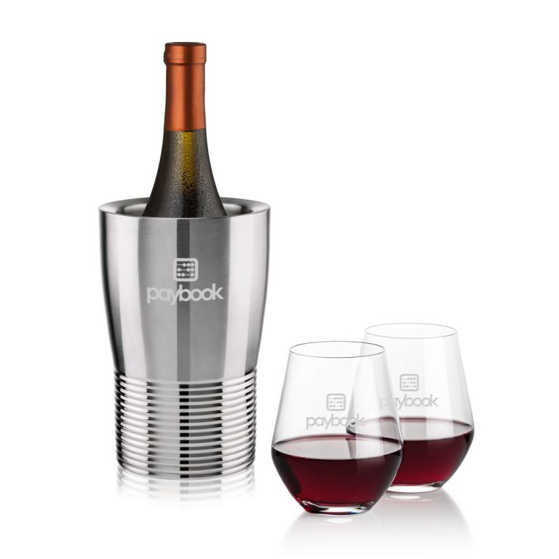 Genoa Wine Cooler & Reina Stemless Wine Set 1 Genoa Wine Cooler & Reina Stemless Wine Set 1