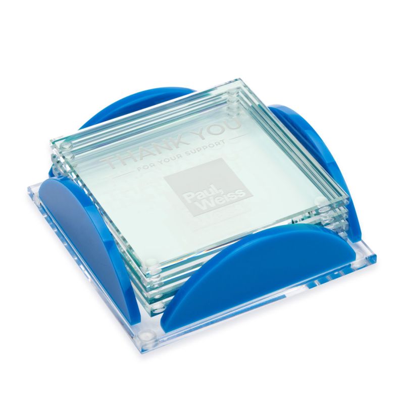 Rockford Coasters - Set of 4 on Herning Blue 1 Rockford Coasters - Set of 4 on Herning Blue 1