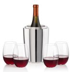 Pescara Wine Cooler & Carlita Stemless Wine Set - Set of 5 (Blank) Pescara Wine Cooler & Carlita Stemless Wine Set - Set of 5 (Blank)