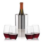 Catania Wine Cooler & Vale Stemless Wine Set - Set of 5 (Blank) Catania Wine Cooler & Vale Stemless Wine Set - Set of 5 (Blank)