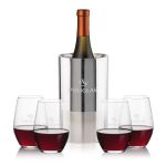 Catania Wine Cooler & Vale Stemless Wine Set - Set of 5 Catania Wine Cooler & Vale Stemless Wine Set - Set of 5