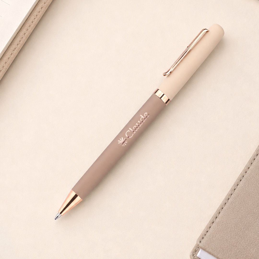 Goldfinch Dual Toned Ballpoint Pen w/Rose Gold Accents 1