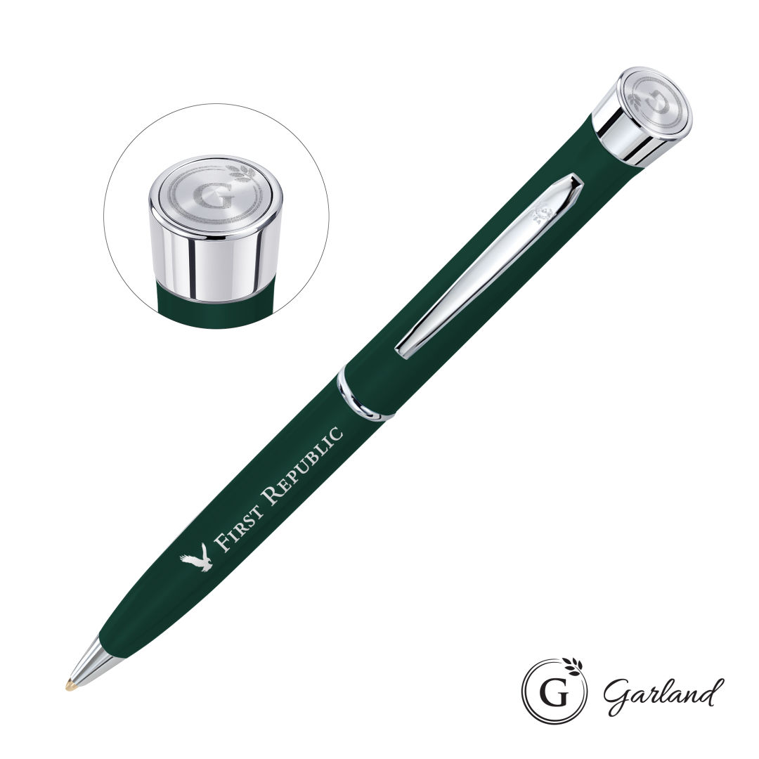 Garland® Color Matte Emblem Twist Ballpoint Pen - Chrome 1
