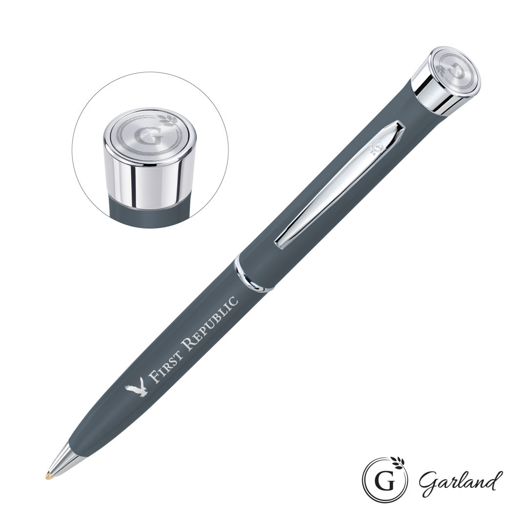 Garland® Color Matte Emblem Twist Ballpoint Pen - Chrome 1