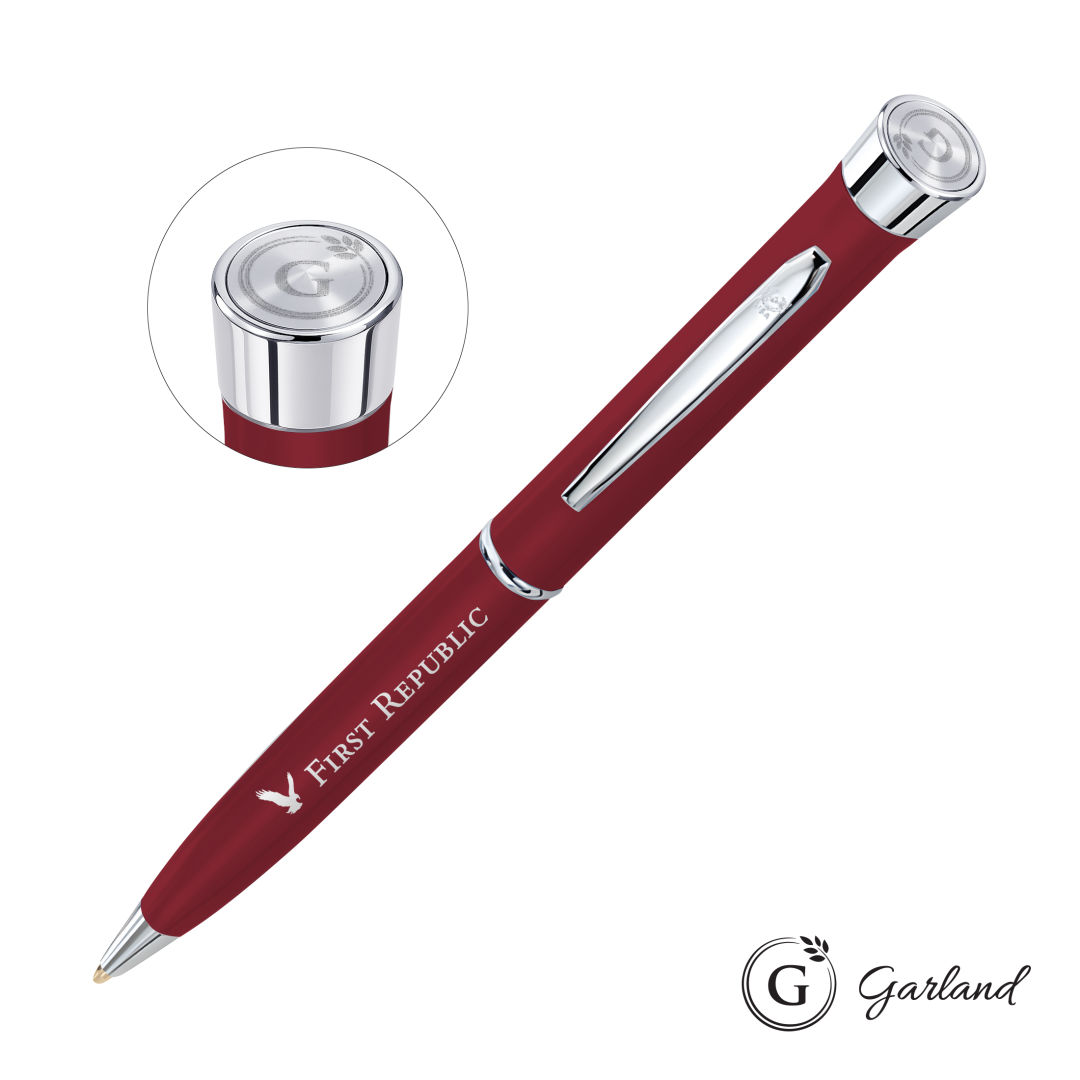 Garland® Color Matte Emblem Twist Ballpoint Pen - Chrome 1