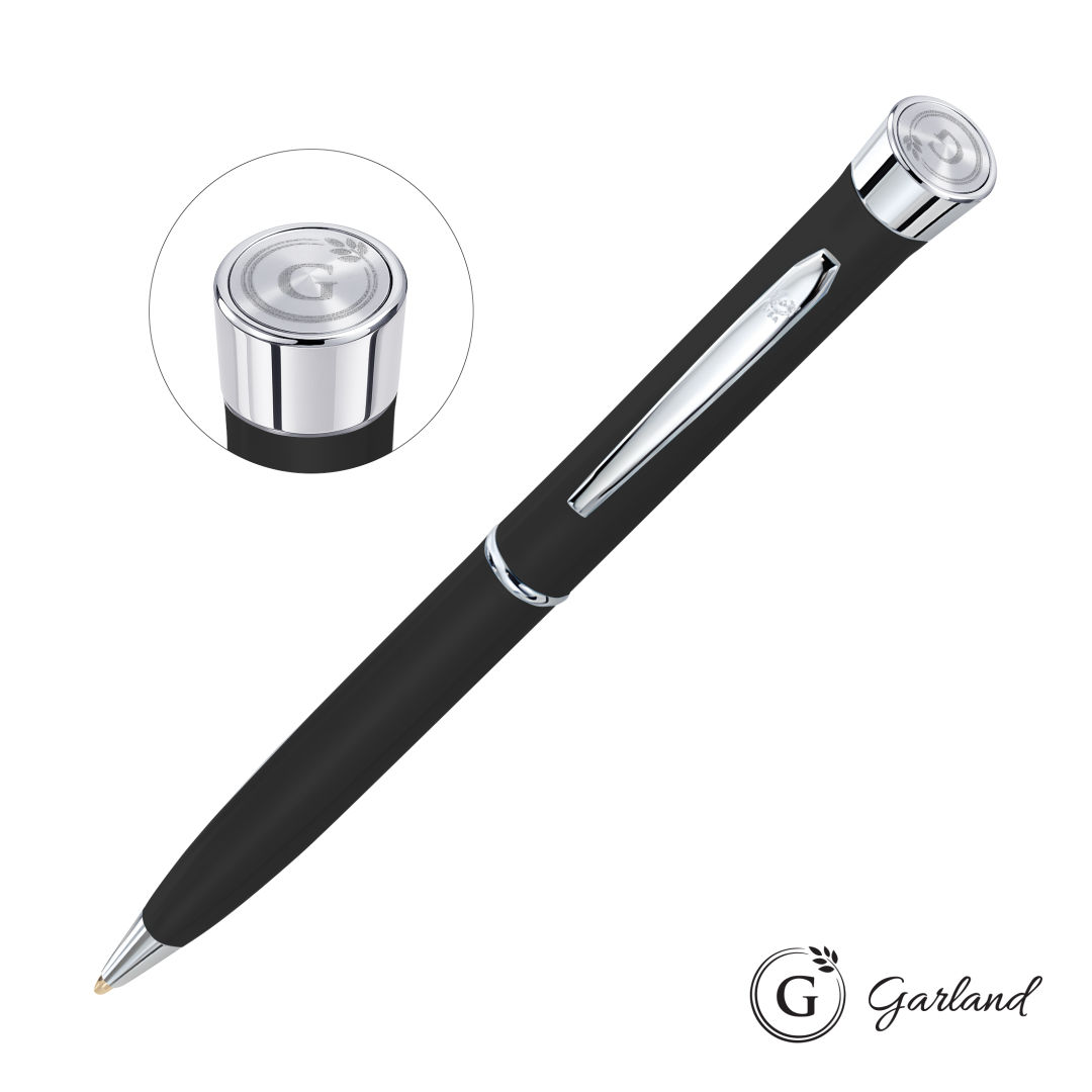 Garland® Color Matte Emblem Twist Ballpoint Pen - Chrome 1