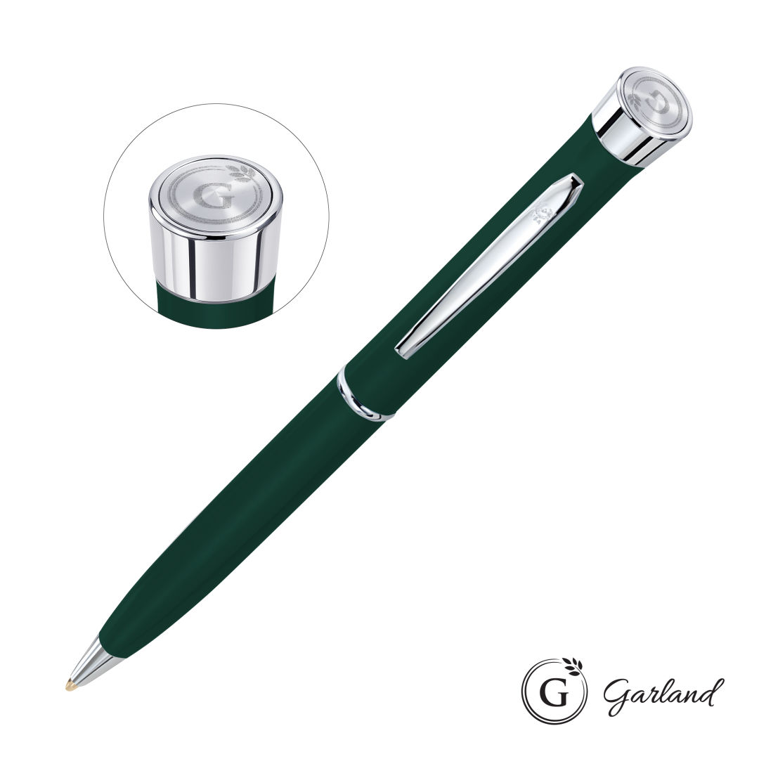 Garland® Color Matte Emblem Twist Ballpoint Pen - Chrome 1