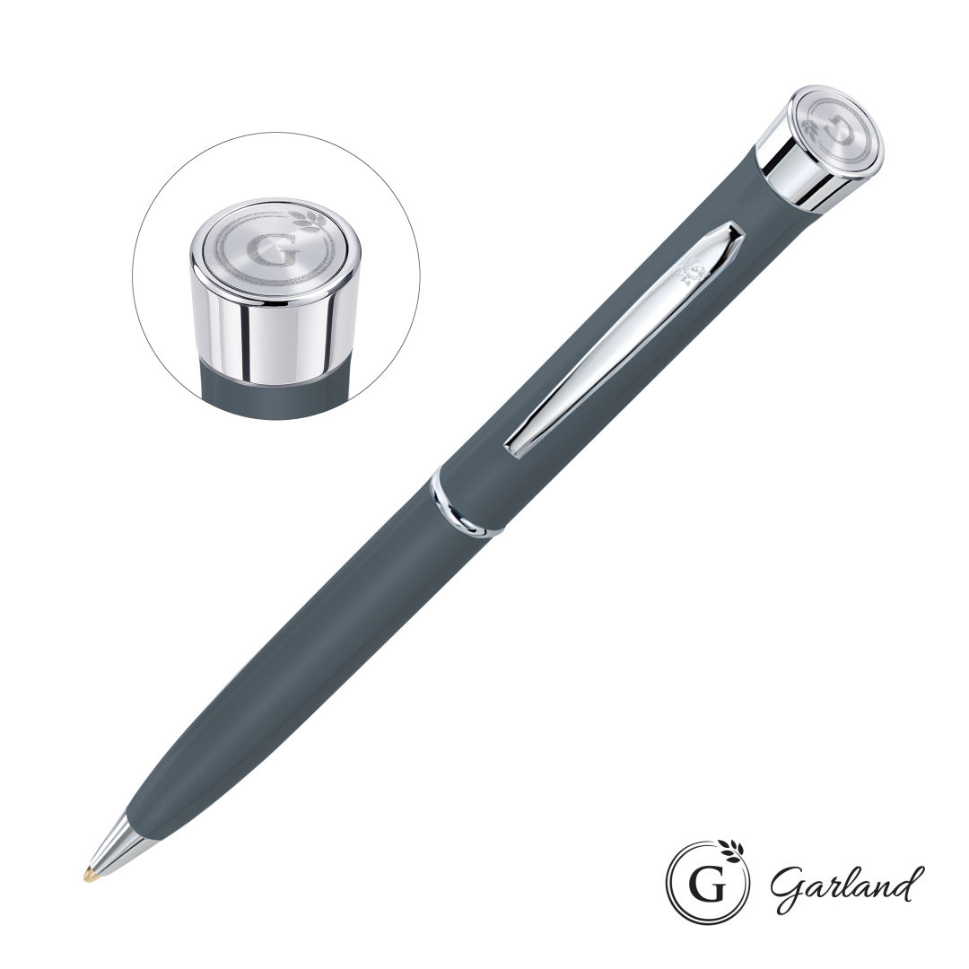 Garland® Color Matte Emblem Twist Ballpoint Pen - Chrome 1
