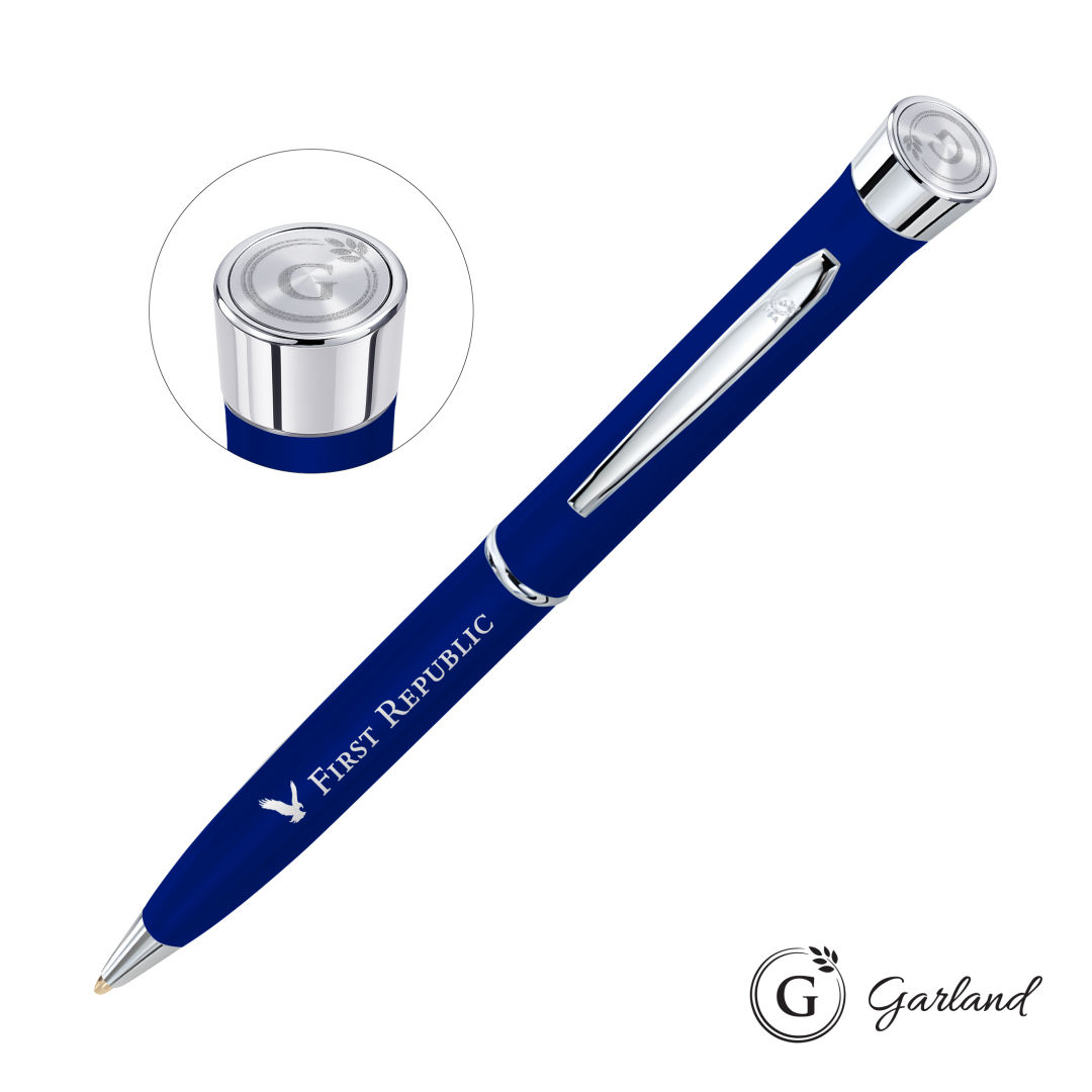 Garland® Color Matte Emblem Twist Ballpoint Pen - Chrome 1