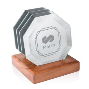 Sloan Coasters - Set of 4 on Walnut Base 1 Sloan Coasters - Set of 4 on Walnut Base 1