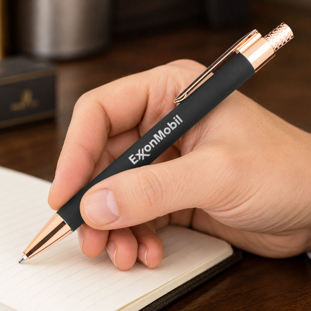 Avison Clicker Ballpoint Pen w/Rose Gold Accents 1